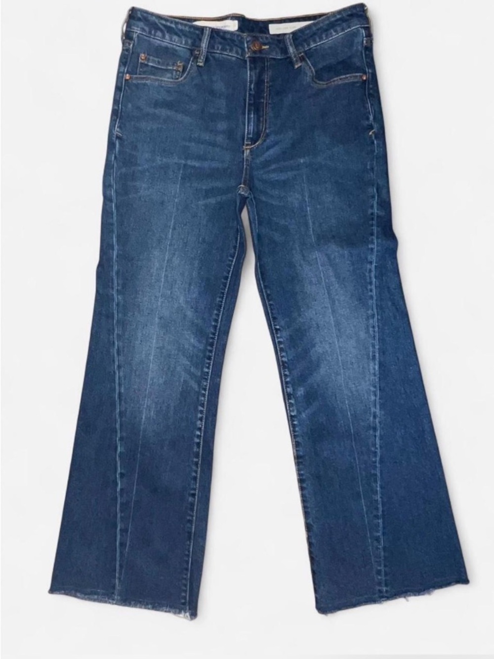 Anthropologie Pilcro & the Letterpress High Rise Flare Raw Hem Jeans Size 29